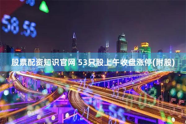 股票配资知识官网 53只股上午收盘涨停(附股)